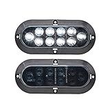 Meerkatt Pacote Com 2 Lentes Ovais De 12 V CC Fumê De 6 Polegadas 12 V CC LED Branco SMD Montagem Em Superfície Marcador Selado à Prova D água Luzes De Caminhão Resistente Carro Barco ônibus Reboque Universal DA12