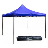 Mega Compras Tenda Praia Gazebo Dobrável Impermeável 3x3m Barraca Camping Cor Azul