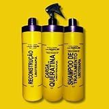Mega Kit Reconstrução, Shampoo E Queratina Lisoterapia Hidralize 1 Litro