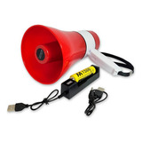 Megafone Portátil Recarregável Com Sirene Musical E Gravação