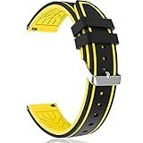 MEGIR Pulseira De Relógio De Silicone Para Mergulho Modelo De Substituição Pulseira De Borracha à Prova D água Linha De Substituição De Liberação Rápida Com 24 Mm Amarelo Esportivo