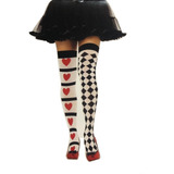 Meia 5 8 Fina Branca Mod Arlequina Festa Fantasia Cosplay