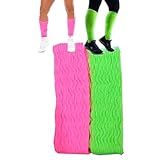 Meia Aeróbica Fitness Academia 3 4 Cano Longo Neon Kit 2 Pares Sortidos