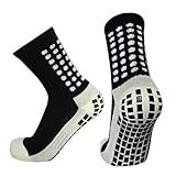 Meia Antiderrapante Futebol Esportivo Profissional Meião Tipo Trusox Pro Soccer Prosocks Cano Médio Preto 