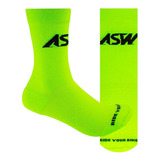 Meia Asw Bike Icon Ciclismo Mtb Unissex Amarela Fluo