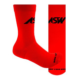 Meia Asw Bike Icon Ciclismo Vermelha