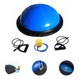Meia Bola 46cm Pilates Yoga Ginastica Step Com Bomba E Alças