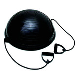 Meia Bola Suiça C Bomba Alças Pilates Yoga Step Preto