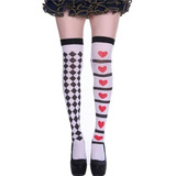 Meia Calça 7 8 Quadriculada Copas Carnaval Fantasia Cosplay