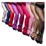 Meia Calça Arrastão Branca Brilhante Cristais Strass Anitta