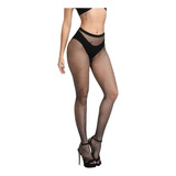 Meia Calça Arrastão Trama Média Adulto Festa Luxo Sexy Preta