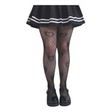 Meia Calça Cosplay Anime Kawai Emo Dark Cute Coração Rock