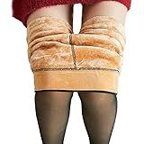 Meia Calça Forrada De Lã Para O Inverno Translúcida Premium Meia Calça Peluciada Elástica Para O Frio