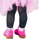 Meia Calça Infantil Strass Com Brilho Arrastão Preta Branca