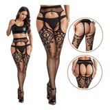 Meia Calça Sexy Arrastão Desenhada Cinta Liga Provocante