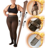 Meia Calça Translúcida Forrada Térmica Pelúcia Plus Size