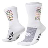 Meia Ciclismo Corrida Bike Hupi Cano Médio Cores 1 Par Run Colors Branca 36 42