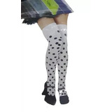 Meia Cosplay 5 8 Branca C Bolinhas Pretas Colegial Esporte