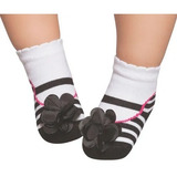 Meia De Bebê Puket Soquete Com Aplique Flor Preto 0 12 Meses