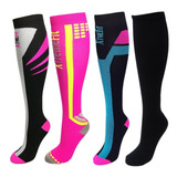 Meia De Compressão 4 Pares Ciclismo Corrida Esportes Duck3 4