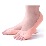 Meia Palmilha Silicone Gel Hidratante Protetor Calcanhar Pés Cor Creme