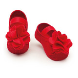 Meia Sapatilha Flor Vermelho 0 12 Meses Puket