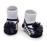 Meia Soquete Com Aplique Flor Preto 0 12 Meses Puket