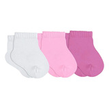Meia Soquete Lisa Bebê Lupo Kit 3 Pares Menina Menino