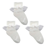 Meia Soquete Renda Batizado Festa Social Bebe infant Kit C 3