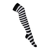 Meia Stocking 5 8 Listrada Preta E Branca Cosplay Anime