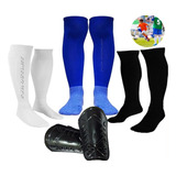 Meião Infantil Kit 3un Futebol Campo Futsal E Par Caneleira