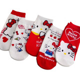 Meias Curtas Hello Kitty 5 Pares Infanto Juvenil Meninas