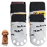 Meias De Natal Para Cães Padrão De Natal Pet Meias 2 Pares Controle De Tração Antiderrapante Protetor De Patas Para Cães Pequenos E Médios Gatos Filhotes Edorco