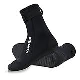 Meias NeopSkin De Neoprene De 3 Mm Meias De Futebol De Praia De Voleibol E Areia Botas De Água Para Mergulho Nadar Surfar Snorkeling Pesca Caiaque Caminhadas Corte Alto Preto 01 Corte Alto 2GG 