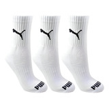 Meias Puma Cano Médio Esportivas 3 Pares Brancas