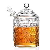 Meleira De Vidro 310ml Com Pegador Em Acrílico - Ideal Para Servir Mel Com Praticidade E Estilo Na Mesa