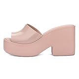 Melissa Salto Feminino Elegante Sem Cadarço Com Plataforma Rosa 40