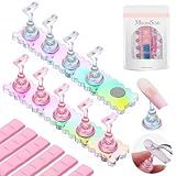MelodySusie Suporte De Unhas Aurora Para Pintura De Unhas Conjunto De Suporte De Unhas Magnéticas De Acrílico Exibição De Unhas De Pressão Suporte De Unhas Falsas Para Argila Adesiva Reutilizável 