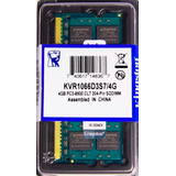 Memória Kingston Ddr3 4gb 1066 Mhz Notebook 16 Chips 1 5v