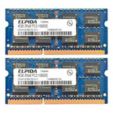 Memória Notebook Elpida 2x 4gb 8gb Ddr3 1333mhz Pc3 10600s
