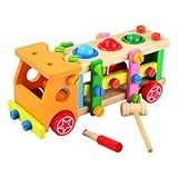 Menolana Conjunto De Ferramentas De Jogo De Madeira Batendo Brinquedo Sensorial Diy Montagem Engenharia Caminhão Parafusos E Porcas De Madeira Brinquedo Para