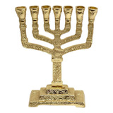 Menorah 12 Tribos De Israel Dourado 16cm 7 Velas