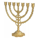 Menorah Judaico Candelabro Castiçal 7 Velas 25cm Dourado
