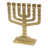 Menorah Judaico Candelabro De Israel Dourado
