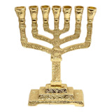 Menorah Judaico Dourado Candelabro 12 Tribos