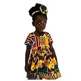Mercatoo Vestido De Flanela Para Meninas E Crianças Meninas Dashiki Estampa Africana Vestido Princesa De Manga Curta Multicor 18 24 Meses