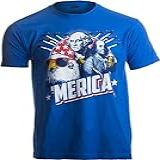 Merica | Camiseta Unissex Patriota Patriótica Americana épica Dos Eua, Azul Royal, Large