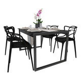 Mesa 120x90 De Jantar Cadeira Allegra Estilo Industrial