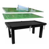 Mesa 4 Em 1 Black Edition Sinuca Ping Pong Futebol Botao Cor Do Tecido Preto