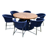 Mesa 6 Lugares Modernmoveis Com Revestimento Tricô Náutico
